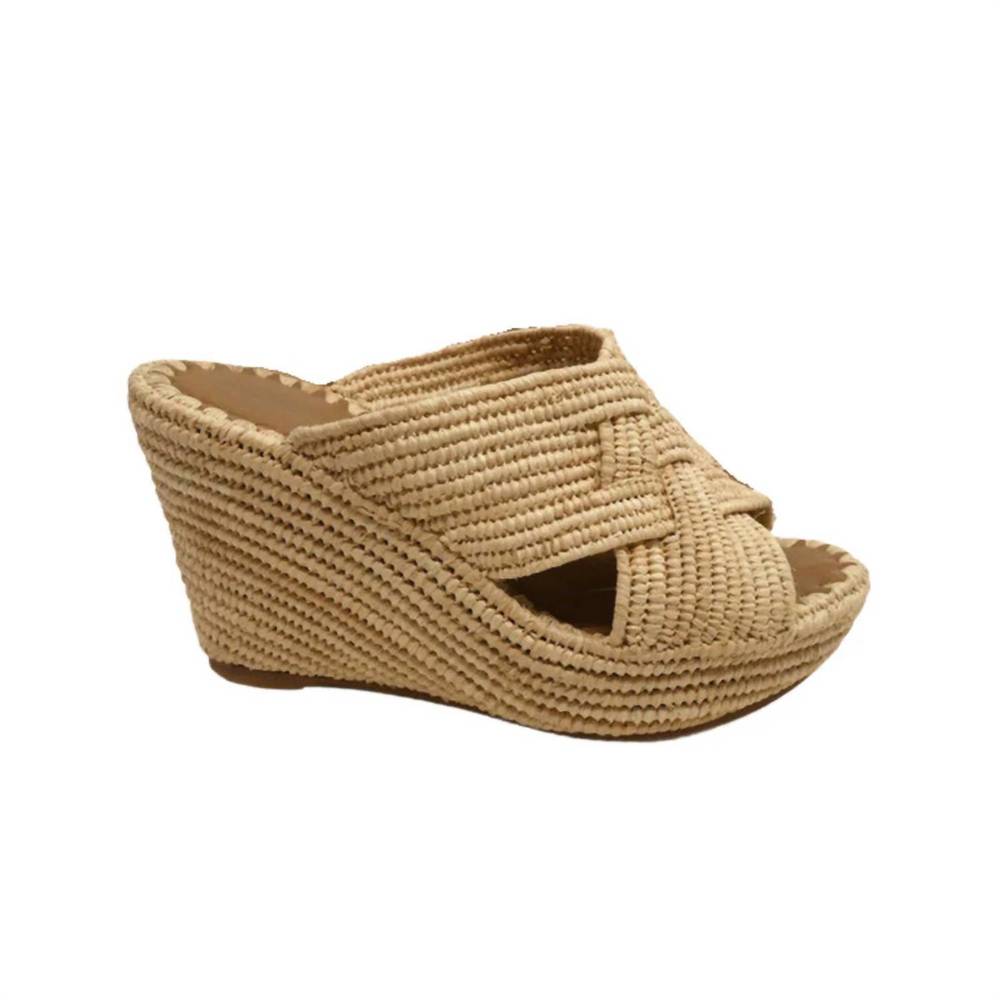 NEW LE MOGADOR women's patricia wedge sandal in nude